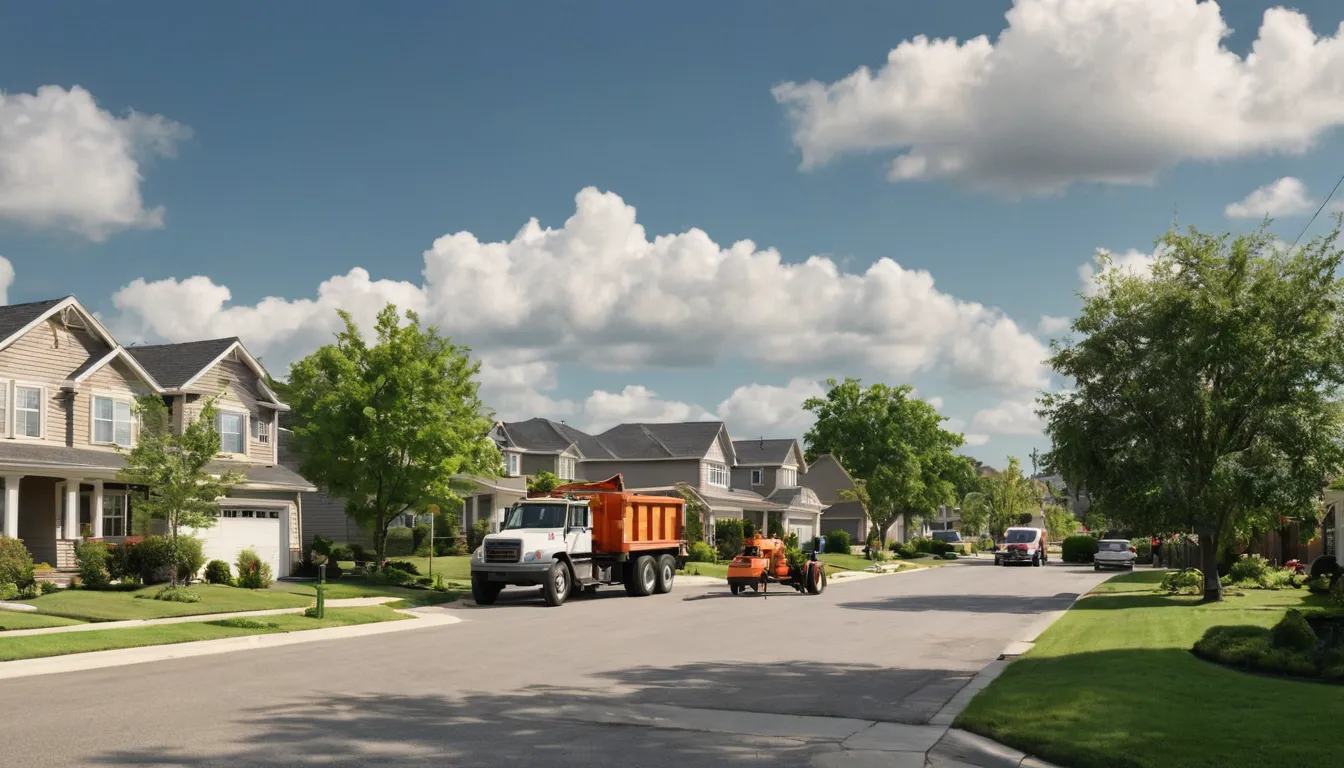 Tree service in a neighborhood across the DISH area